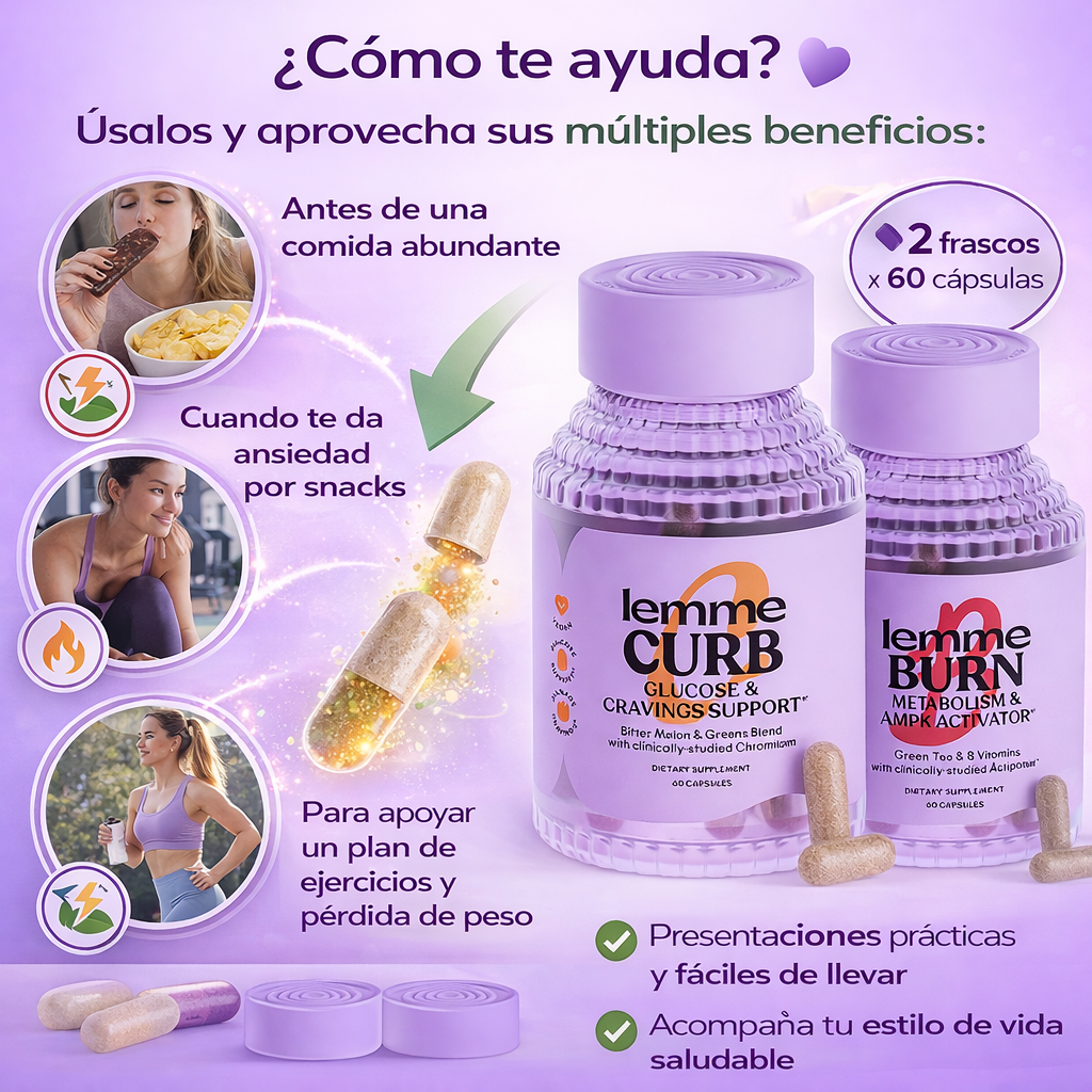 Duo Lemme - Curb & Burn Eliminador de grasa y controlador de antojos
