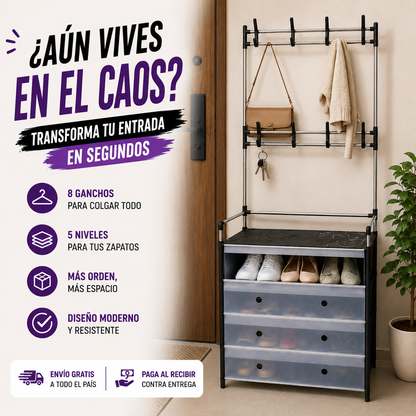Organizador Multifuncional Zapatos + Perchero