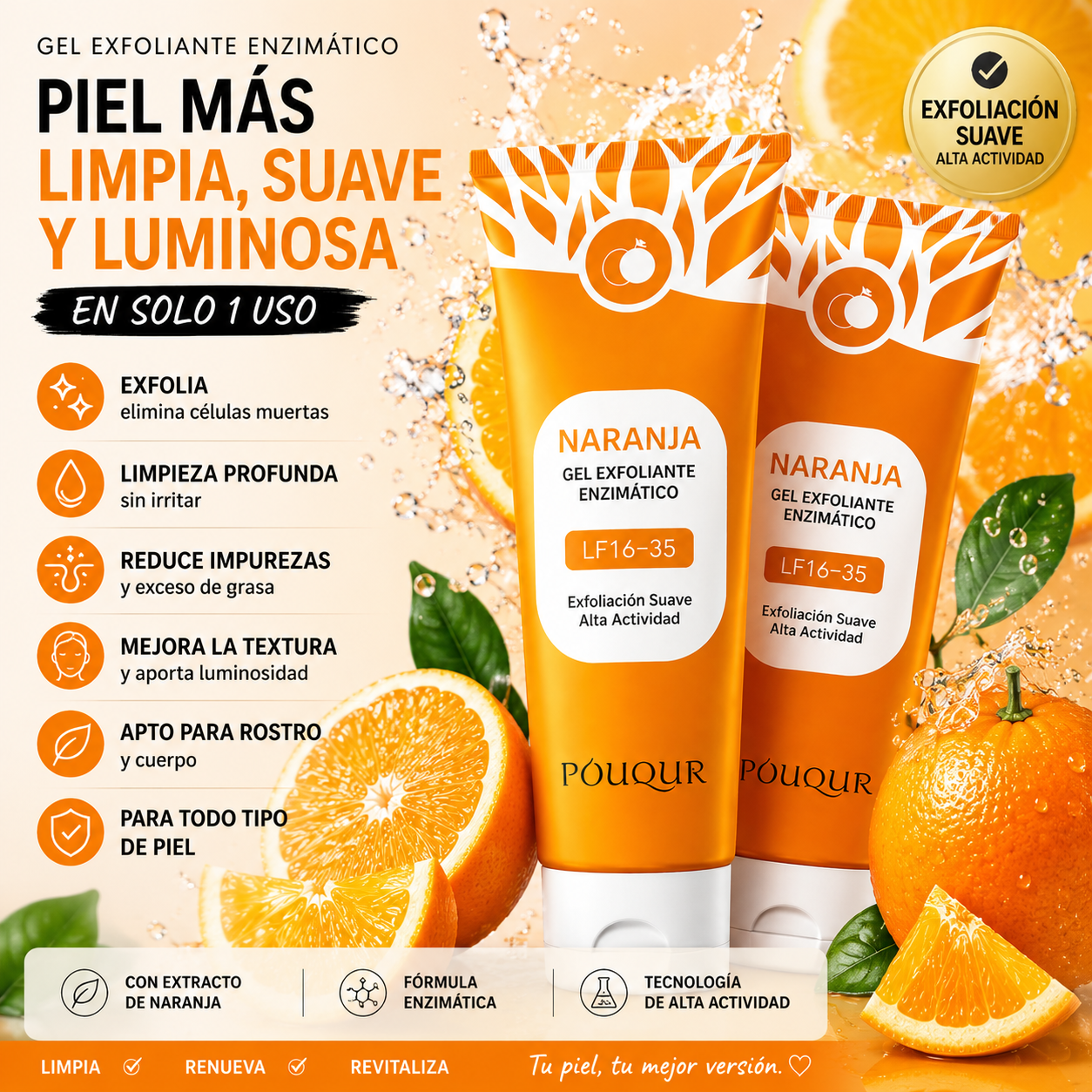 Gel Exfoliante - Piel Suave y luminosa en segundos