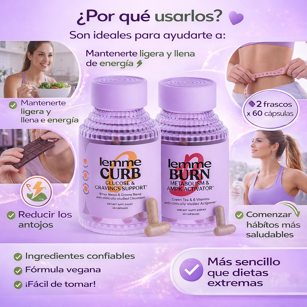 Duo Lemme - Curb & Burn Eliminador de grasa y controlador de antojos