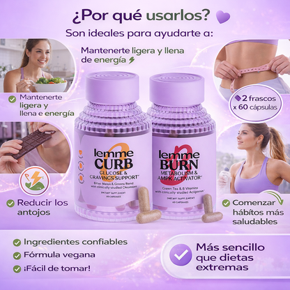 Duo Lemme - Curb & Burn Eliminador de grasa y controlador de antojos