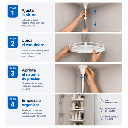 Esquinero Organizador de Baño