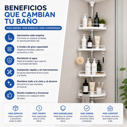 Esquinero Organizador de Baño