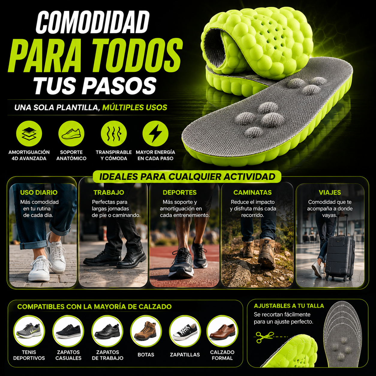2x1 Plantillas 4D - Siente que caminas sobre nubes