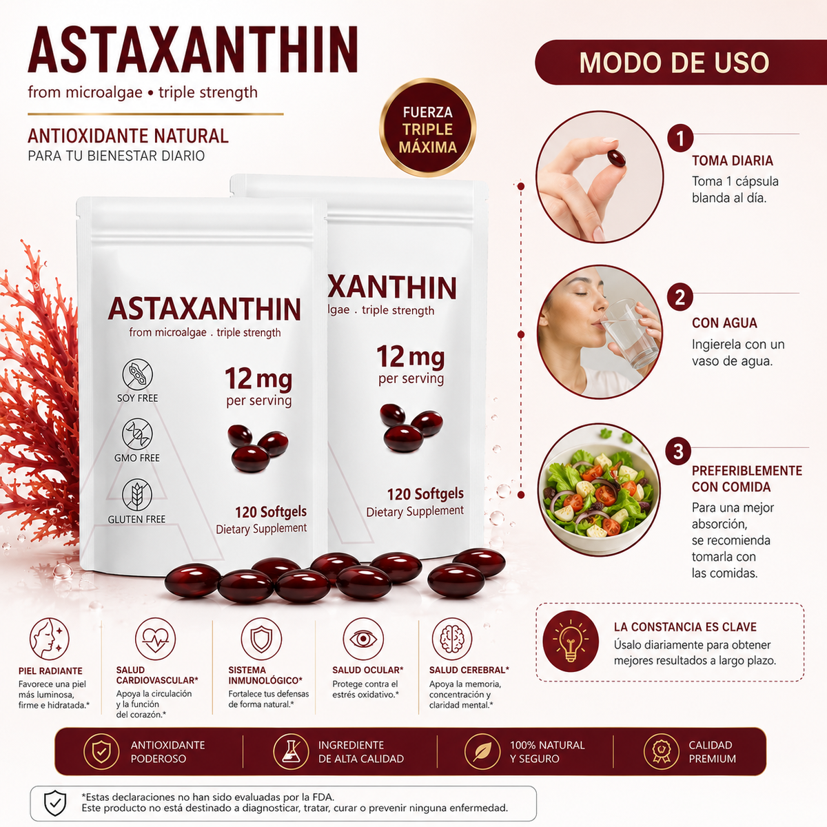 Astaxantina - El Secreto Anti Edad
