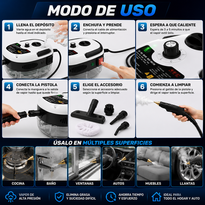 TurboVapor Pro™ - Limpieza profunda en minutos